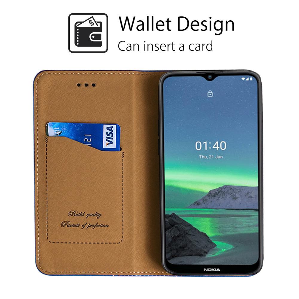 Nokia C10 / C20 KHAZNEH Lint Texture Leather Magnetic Flip Cover Shell