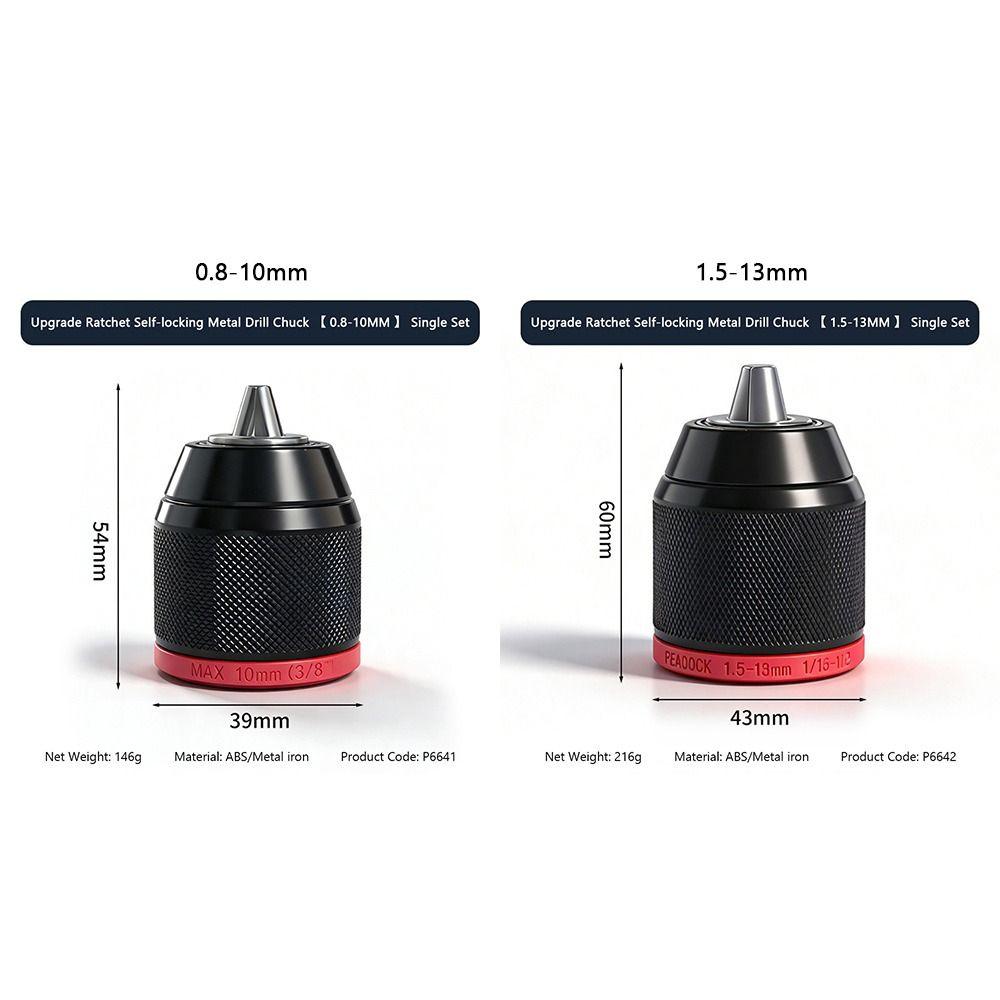 Universal Self-Locking 0.8-13mm Drill Chuck High Hardness Bearing Converter Ratchet Clamp Drilling
