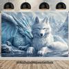 1Pcs Icy Dragon Fantasy Fire Monster Theme Decoration Background Fantasy Backdrop Decorations For Photo Studio Photo Booth Party