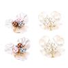 4PCS Button Covers Pearl Flower Petal Cufflinks for Shirt Cuff Men Women Clothing Sewing Crafts
