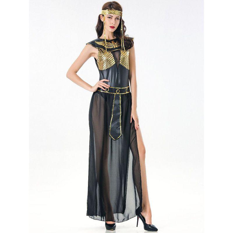 M-Xl Halloween Greek Goddess Cleopatra Costume European and American Women's Pu Leather Stage Performance Costume