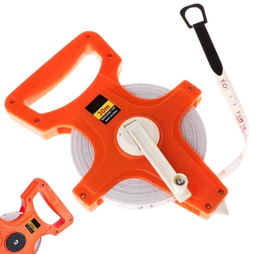 Fiberglass Measuring Tape, 20m/30m, Metric and Imperial, for Land Surveying, Area and Distance Measurements, Indoor and Outdoor, Construction, Accurat