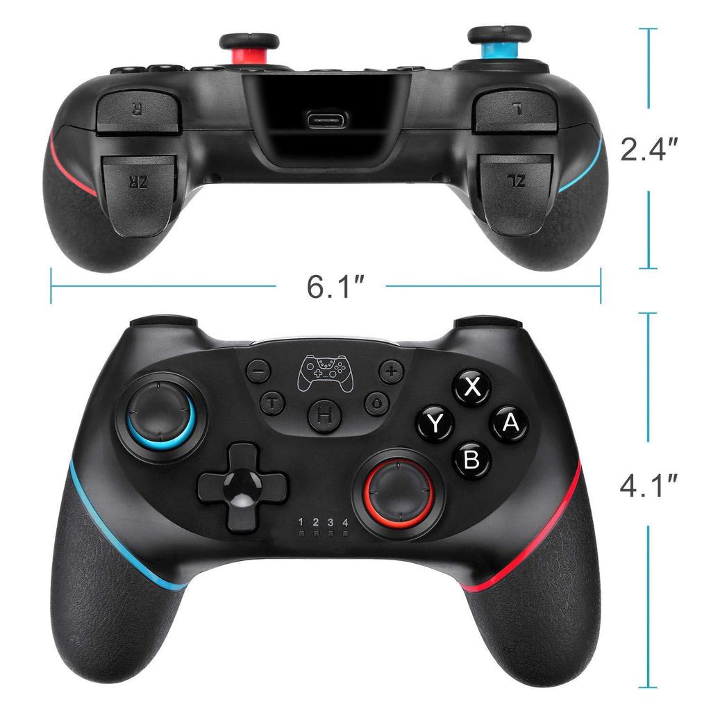Pro Wireless Bluetooth Controller with Vibration & 6-Axis Somatosensory, Rubber Grip