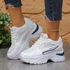 Fashion Ladies Shoes 2025 New Lace-up Women's Vulcanize Shoes Fashion Plus Size Mesh Outdoor Slip-Resistant Comfortable Casual Shoes