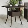 VidaXL Garden Table with Glass Top, Dining Table, Meal Table, Outdoor Patio Terrace Furniture, Brown 365524