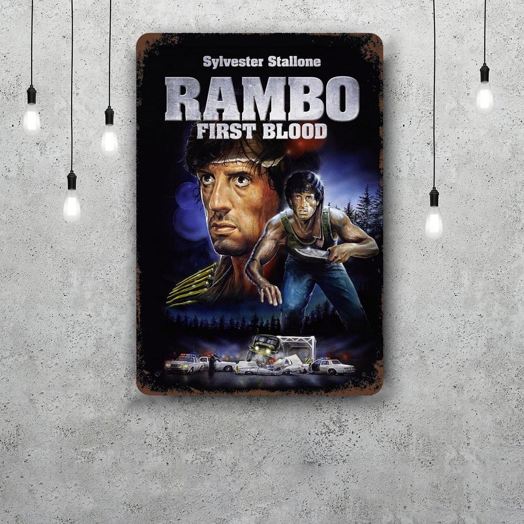 sylvester stallone Decor Poster Vintage Tin Sign Metal Sign Decorative Plaque for Pub Bar Man Cave Club Wall Decoration