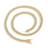 2024 Factory New Style Real Gold Plating Brass and Bling Zircon Hip Hop 6mm Iced Out Cuban Chain Necklace