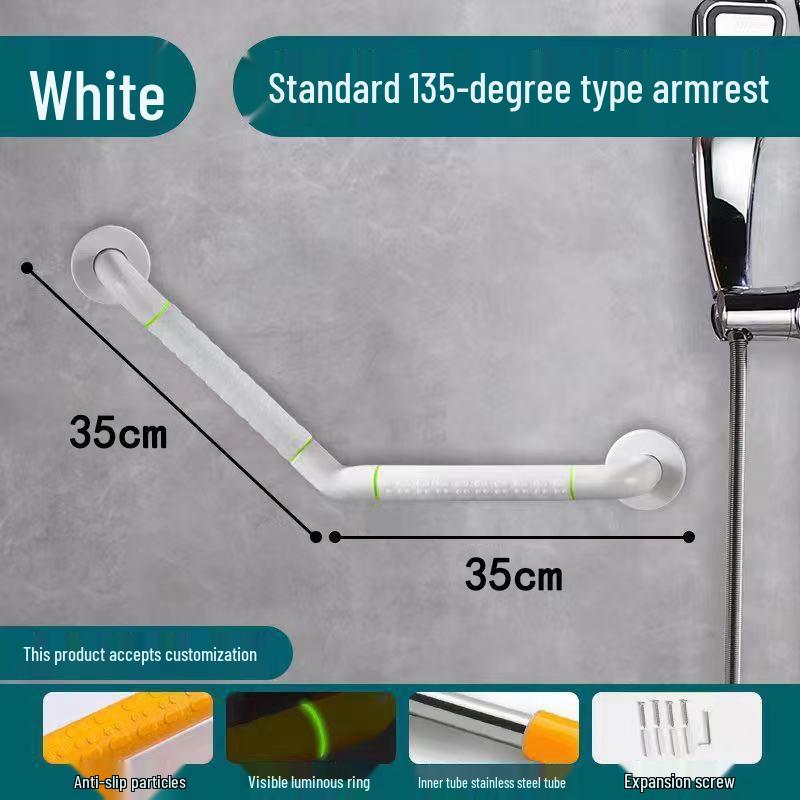 135° Anti-Slip Stainless Steel Bathroom Grab Bar for Elderly - Accessible Stair & Toilet Handrail