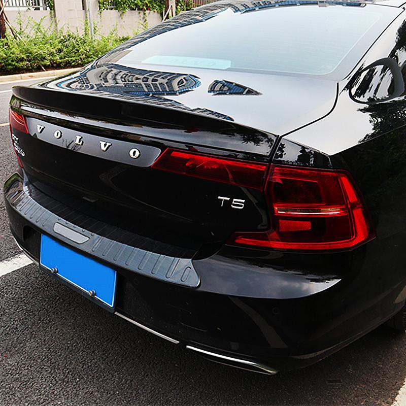 For Volvo For Volvo S90 T5 2017 2018 2019 2020 Black Carbon Rear Trunk Lid Ducktail Lip Spoiler Wings Car Exterior Tuning Access