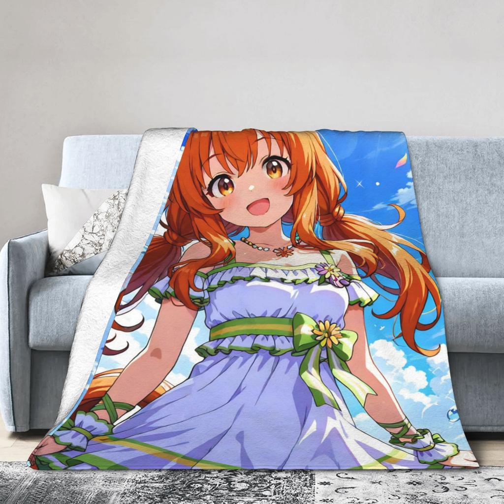 Umamusume Pretty Derby Mayano Top Gun Blanket Fleece Print Multi-function Super Warm Throw Blankets for Sofa Office Bedspreads