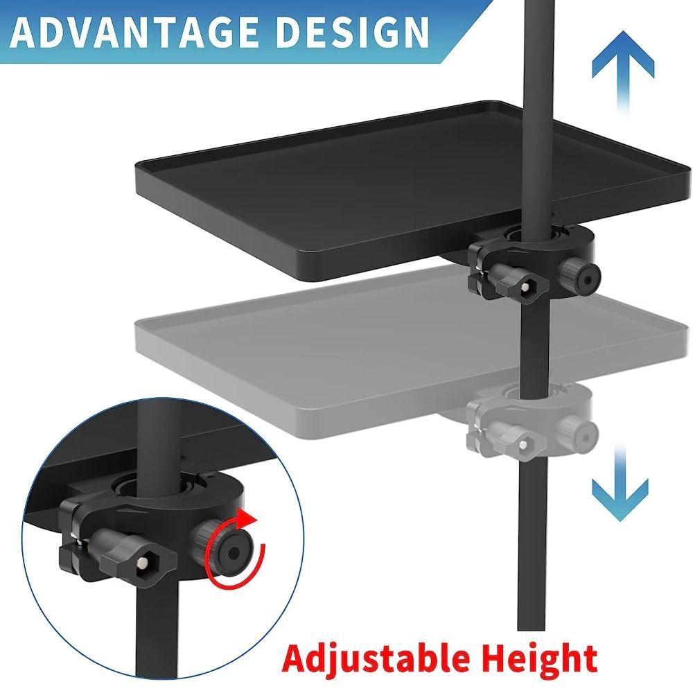 Portable Universal Microphone Stand Adjustable Clamp Tripod Bracket Holder Clamp Soundcard Tray for Live Streaming