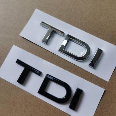 1X Chrome brillant noir ABS TDI emblème arrière de voiture autocollant A1 A3 A4 A5 A6 A6L A7 A8 S3 S6 Q3 Q5 Q7 TT S RS