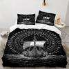 Viking Ship At Sea 3PCS Bedding set,Ideal for 1pc Duvet Cover And 2pcs Pillowcases Perfect for Fan gift,Ideal for Bedroom, Dormitory