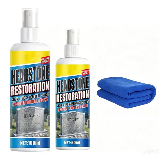 Yousheng Headstone Restoration And Cleaning Spray, Tombstone Monument Cleaner for Granite Marble Cemetery Memorials, Gentle Stone Care Way