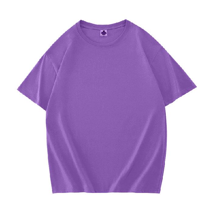 Unisex 200g Pure Cotton Drop-Shoulder T-Shirt, Short-Sleeve, Blank Design, Ribbed Collar, Back-Buttoned, Ideal for Class Uniforms, High Quality.