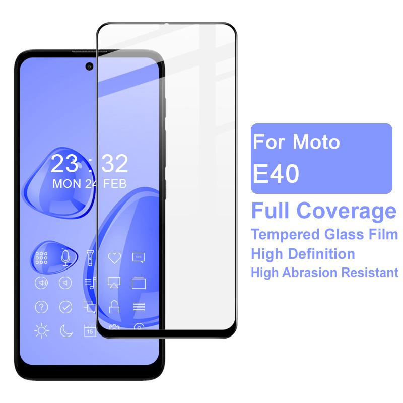 IMAK Pro+ Serie Abriebfest Anti-Flecken Ultra Klar Vollständige Abdeckung Vollflächig klebend 9H AGC Glas Gehärtetes Glasfolie für Motorola Moto E40