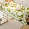 Line Art Chenille Sofa Cover Morden Style Universal Couch Towel for Living Room Soft Short Plush Orange Throw Blanket Slipcovers