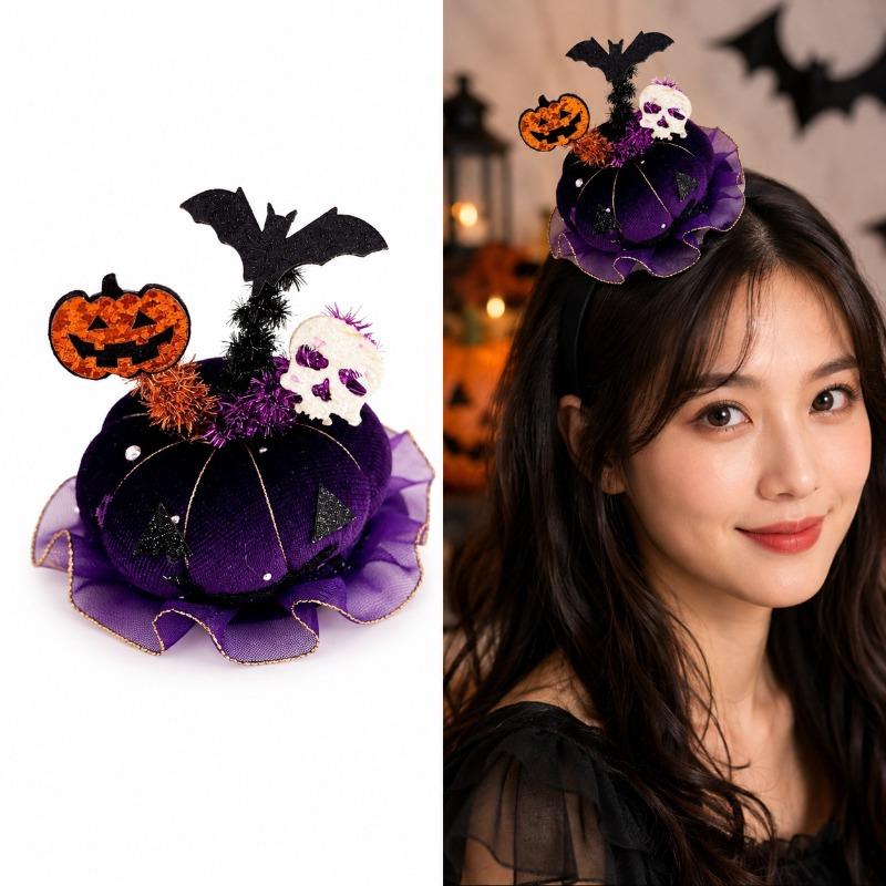 New Halloween hairpin Pumpkin ghost hairpin children adult funny holiday hairpin party headdress