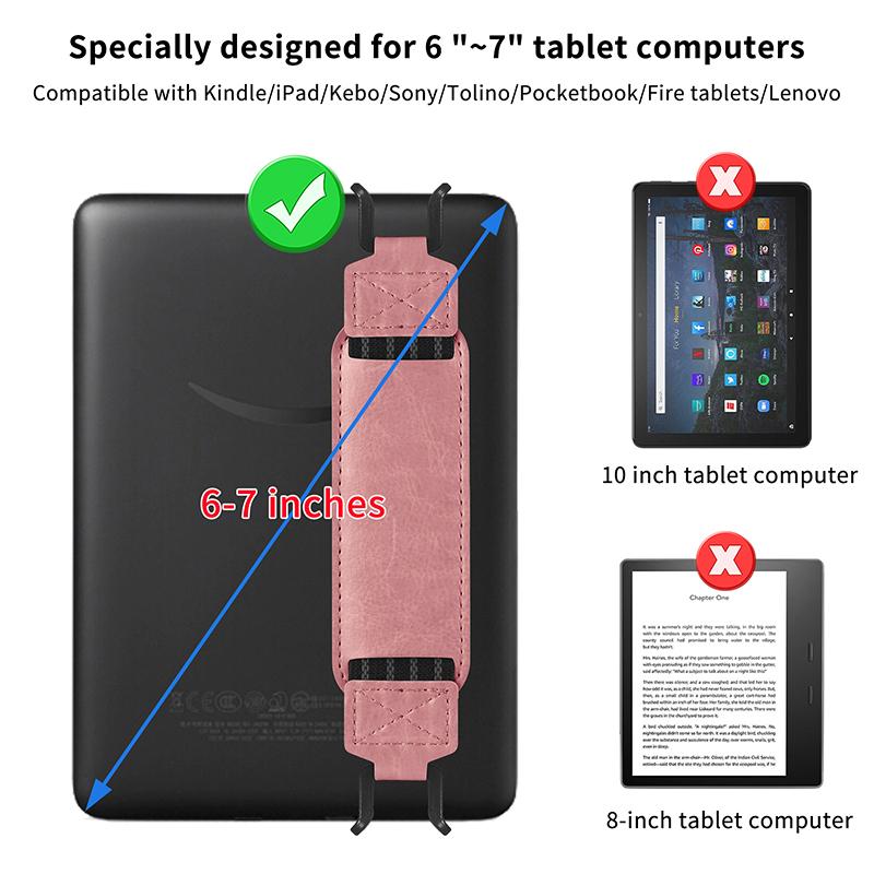 Leder Handschlaufe für 6-11" Tablet Ständer Haltegriff Sicherheit für iPad Xiaomi Samsung für Kindle Kobo Voyaga E-Reader Halter