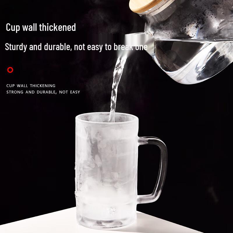 Shufu 465ml Glas Bierkrüge mit Henkel (3 Pack)