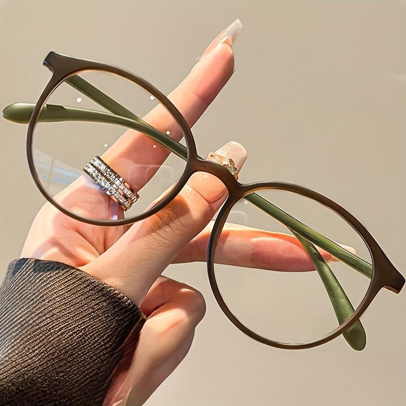 Women's Ultra-Light Comfort Round Non-Prescription Glasses Anti-Blue Light Decorative Clear Lenses for Office Student Lifestyle