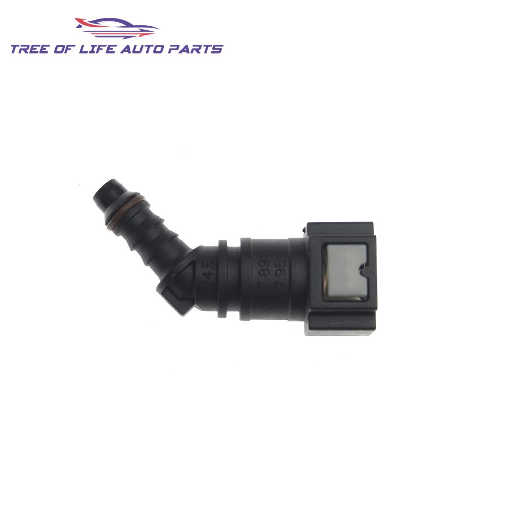 2/5/10x 7.89 ID6 45° Car Fuel Line Hose Coupler Quick Release Connect Connector Fuel Line Nylon Hose Coupler Carburetor Part
