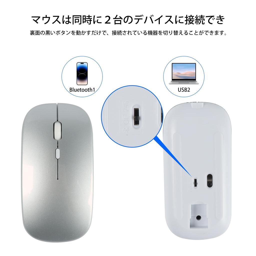 Trådløst Tastatur Mus Trådløst Tastatur Mus Sett Bluetooth Tastatur Mus Sett med USB-mottaker Bluetooth og Trådløs Tilkobling Byttbar
