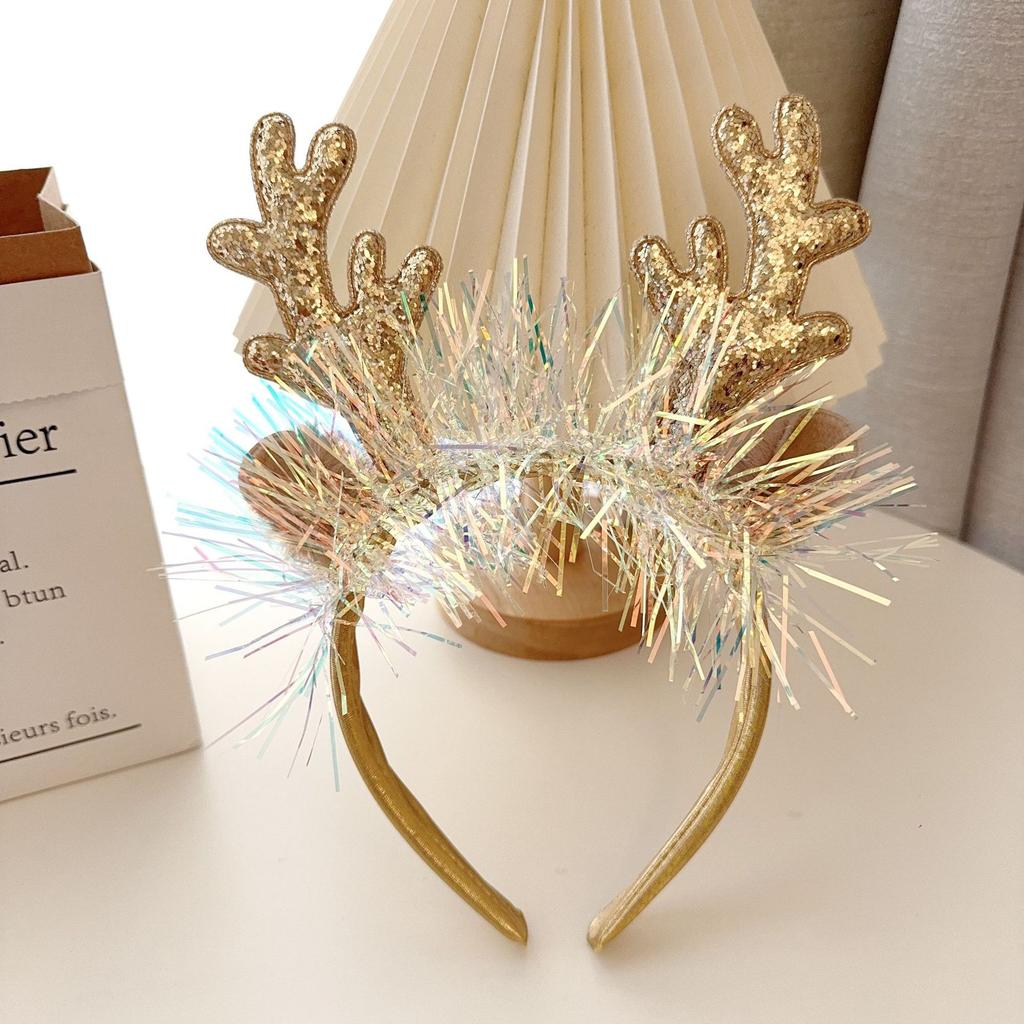 Christmas Headband Comfortable Reindeer Antlers Headband Christmas Hair Hoop Festive Xmas Hair Accessories For Holiday Contest