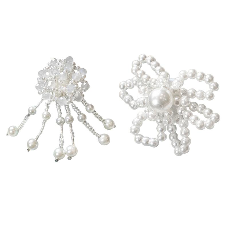 2Pcs Artificial Pearls Shoe Charm Pearls Tassels Shoe Buckles Clips Decorations Accessories for Sneakers Embellishments