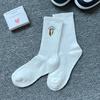 Cityboy Men's Trendy Cartoon Embroidery Mid-Calf Socks - Sweat-Absorbing Sport Socks for Autumn & Winter