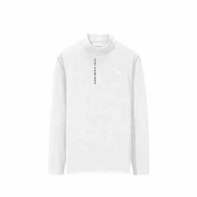 Fashion Quick-Dry Breathable Comfortable Lightweight Versatile Half-High Neck Knitted Shirt Men Tops Pure-White 152547402RS-1