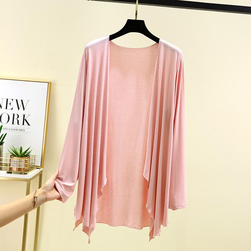 Sommar Dam Ärm Enfärgad Blus Casual Semester Strand Öppen Skjorta Blusar Mode Cardigan