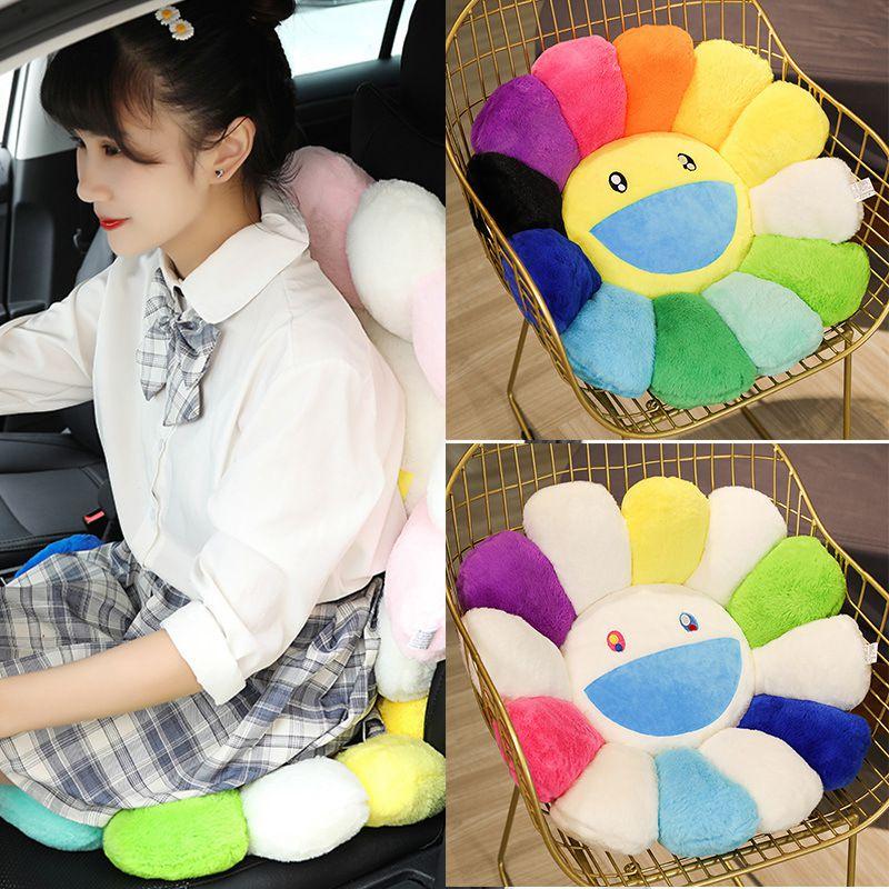 Colorful Takashi Murakami Rainbow Flower Pillow Plush Soft Toy For Kids And Collectors