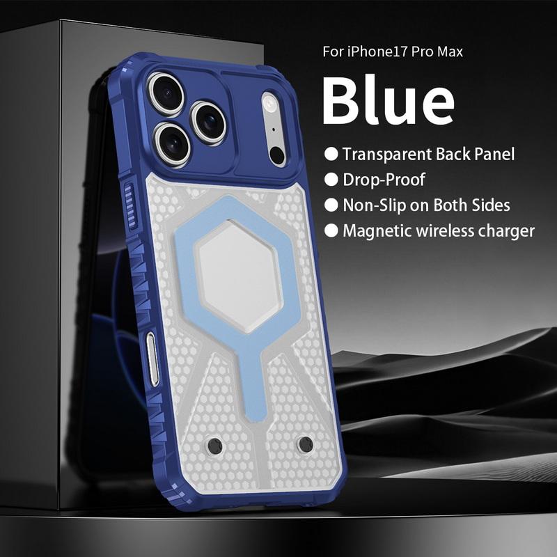 Custodia Magnetica per Telefono con Motivo a Nido d'Ape Per iPhone 17 Pro Max 16 15 14 13 Pro Max Cover Bumper Ibrida TPU+PC Antiurto