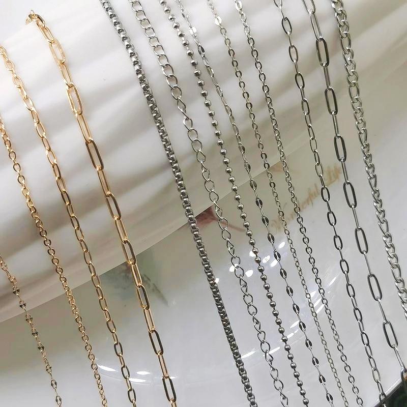 2 meters Stainless Steel Rolo Bulk Chains Cable Link Chain for Neckalce Bracelet Jewelry Making DIY Accessories Wholesale