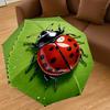 1pc ladybug leaf Automatic Open/Close Umbrella with Windproof, 8-Rib Sturdy Canopy, Durable Ribs, Fashionable Design1135A