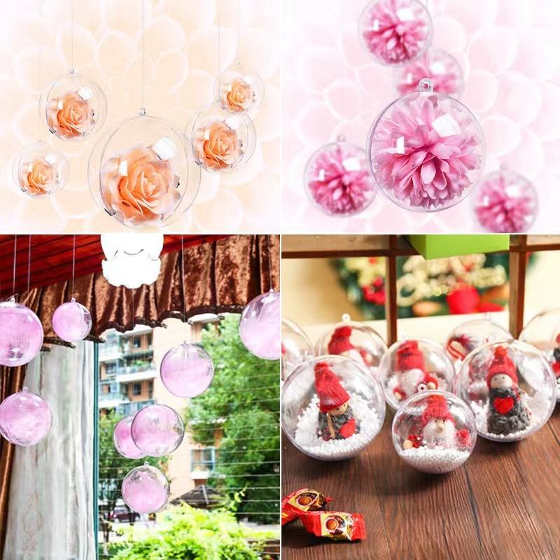 5/6/8/10cm Transparent DIY Empty Christmas Balls for Xmas Tree Hanging Ball Pendent Ornaments Home Party Decoration Wholesale
