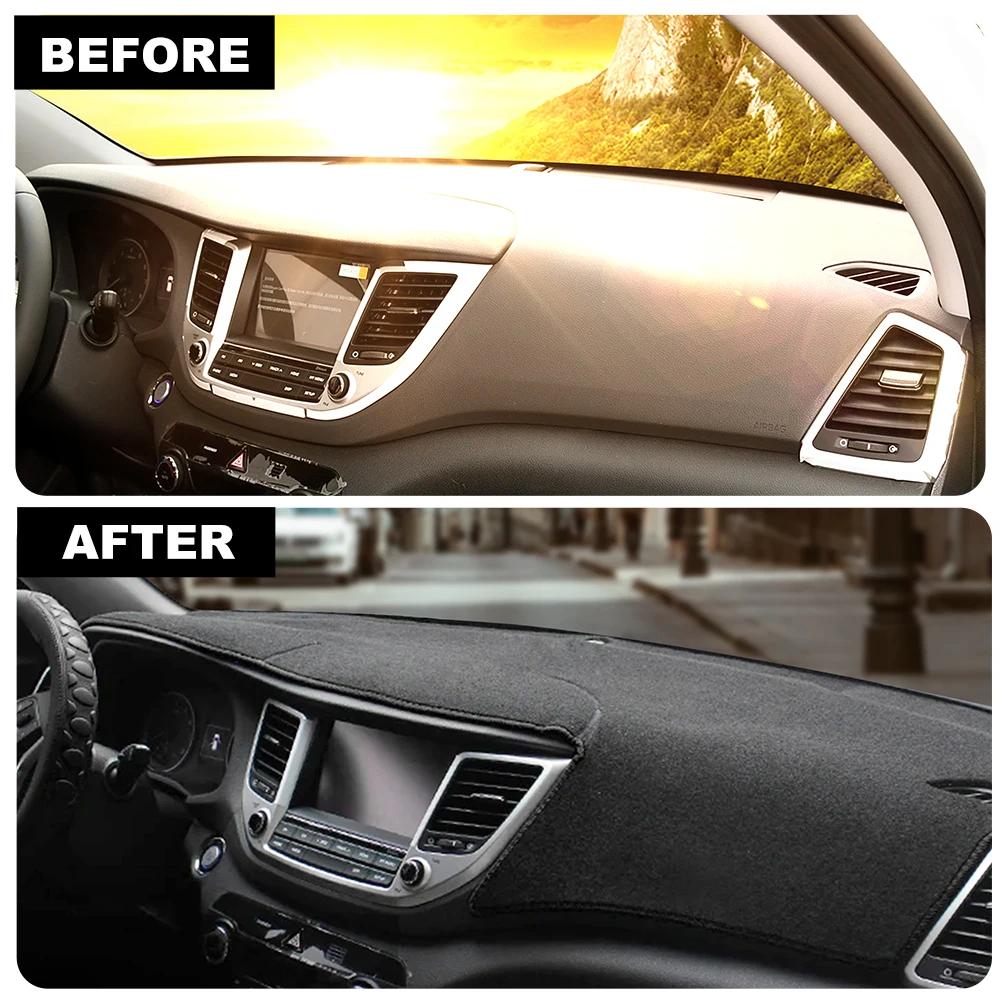 Custom Dashboard Cover for Hyundai Tucson 2015-2018 Premium Flannel Anti UV Sun Shade Non Slip Protector Carpet