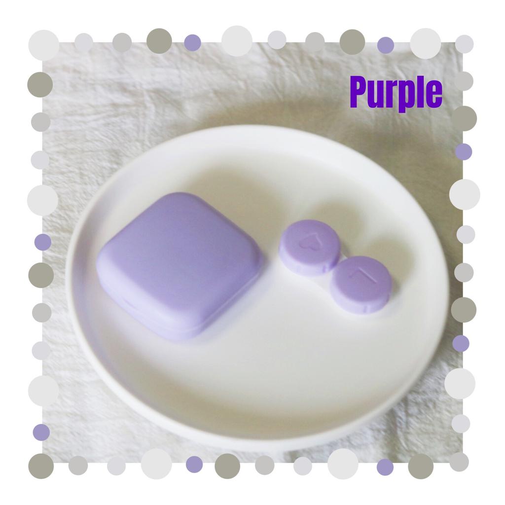 Mini Contact Lenses Case Solid Color Portable Contact Lens Box Soaking Storage Set with Tweezer Suction Stick Travel Kit Holder