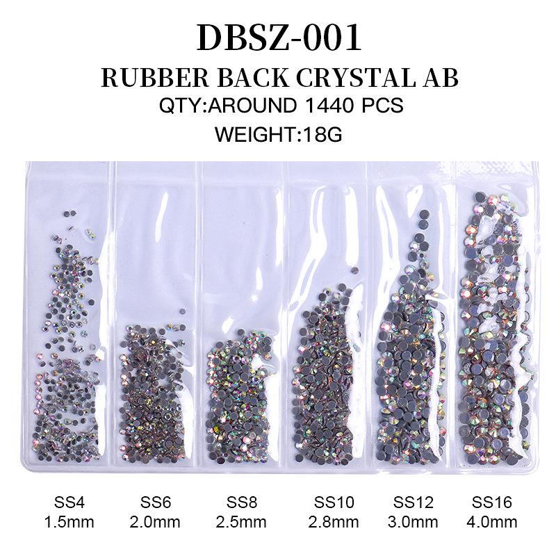 Long Bag Nail Art Jewelry Glass Flat Bottom Diamond Nail Art Diamond Nail Art Jewelry Mixed