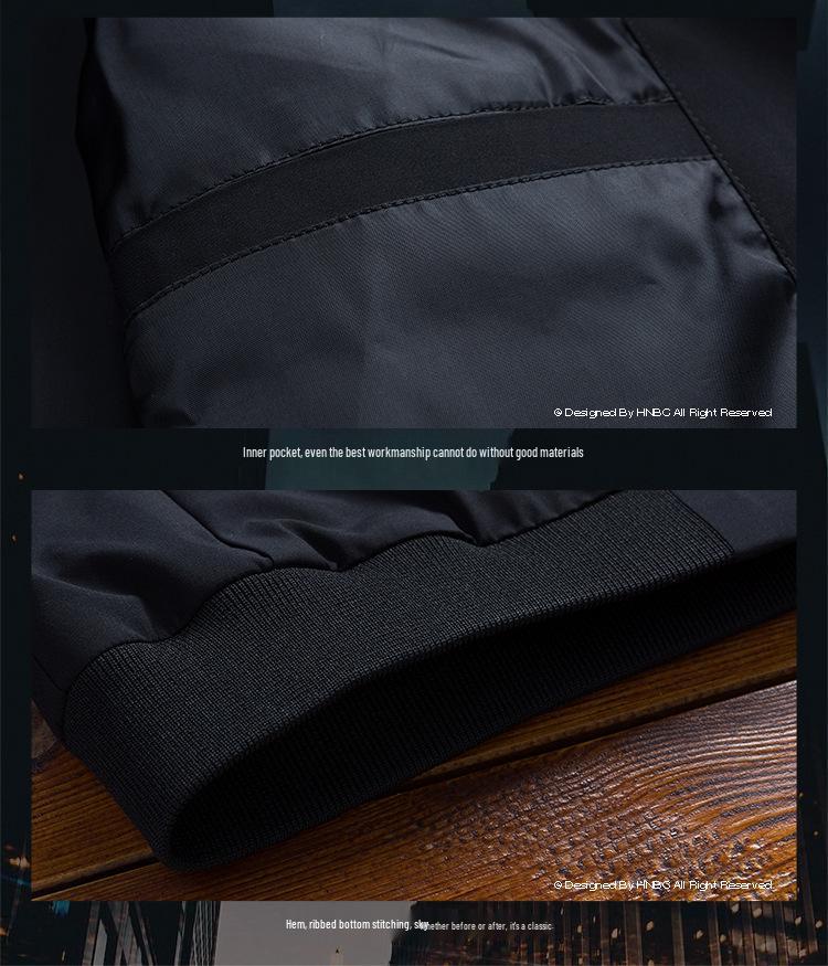 Men's Slim Fit Solid Color Korean Style Baseball Jacket - Spring Autumn Plus Size Outerwear