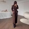 Cross-border Europe, America, Amazon 2025 Autumn New Suit V-neck Lace-up Long-sleeved Jacket Loose Lantern Trousers Set