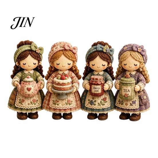Fabric Craft Kit Patchwork Girl DIY Kit, 3D Doll Sewing Set with Pre-Cut Small World Thread Needles, Cute for Home Decor Handmade Gift