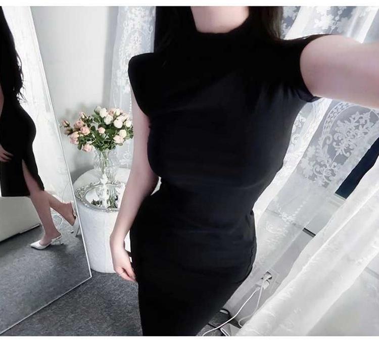 Korean Elegant High-Neck Slim Fit Dress