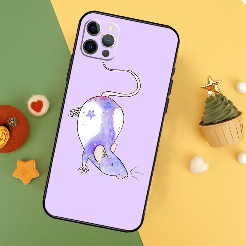 

Cute Cartoon Animal Rat Phone Case For iPhone 17 17Air 16 15 14 13 11 12 Pro Max 12 13 Mini 16E Shockproof Cover iPhone 17Pro MAX