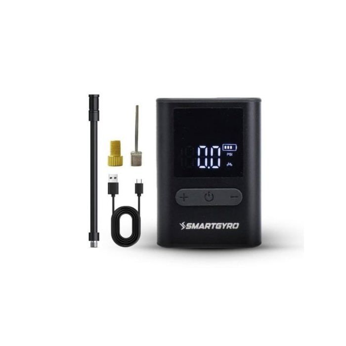 Nano Compresor portátil Smartgyro con pantalla digital parada automática y 3 modos de presión