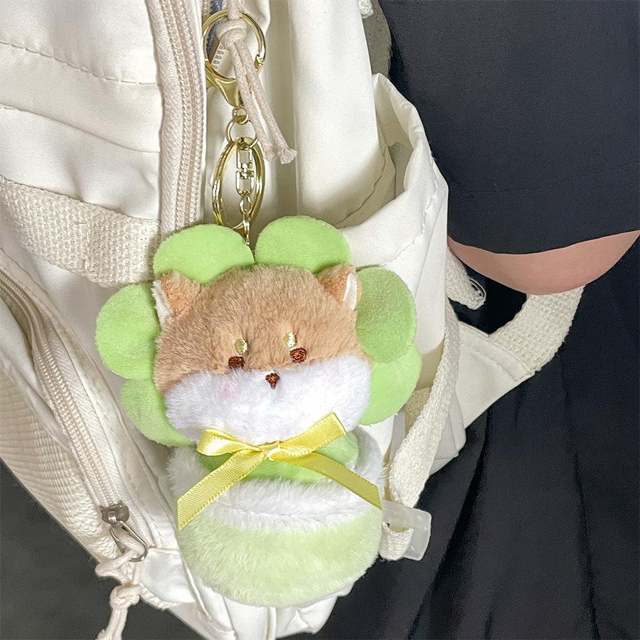 

Милый горшок с подсолнухом, утенок, медведь, хаски, розовая свинка, плюшевая наплечная сумка, кулон-кукла, креативная кукла about 11cm