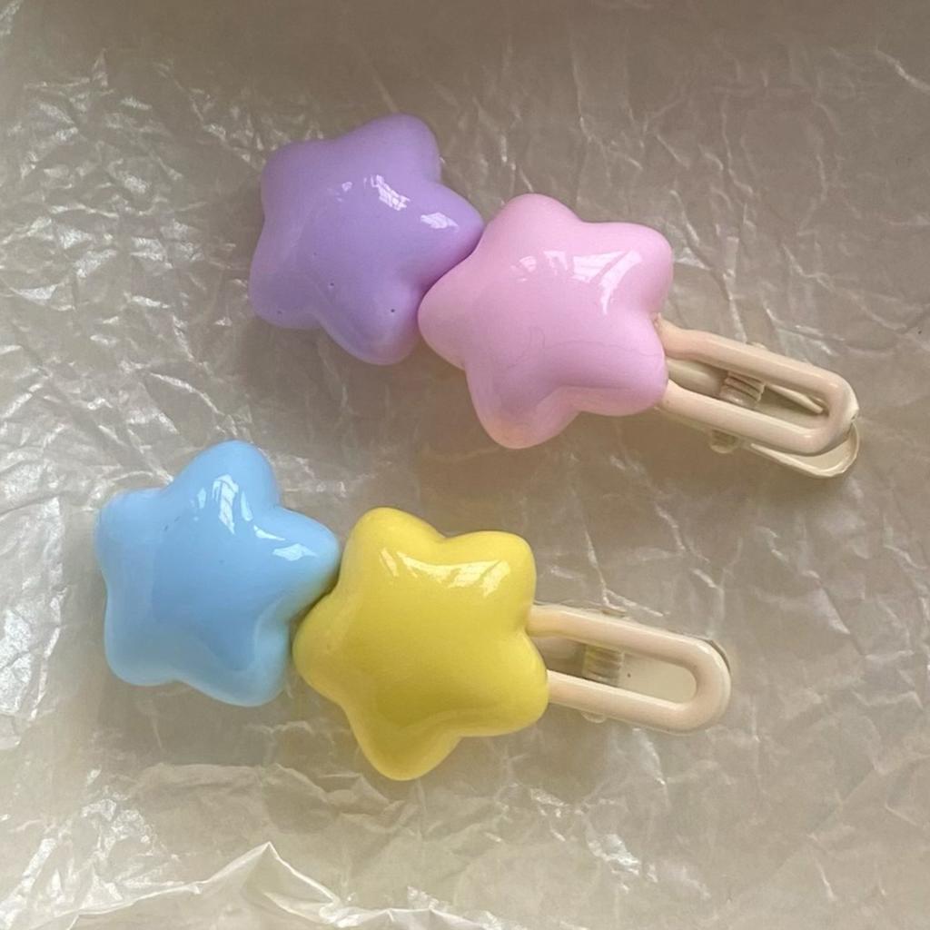 Cute Girls Super Sweet Star Hair Clips Hairpin Summer Forehead Bangs Clip Pentagram Head Barrettes Headdress Hair Accessories
