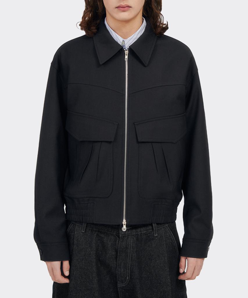 Intempomood Pleated Pocket Detail Jacket_Black