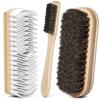 3Pcs Shoe Cleaning Brush Set Suede Eraser Premium Horsehair Polish Brush Long Lasting Shoe Brush for Cleaning and Polishing